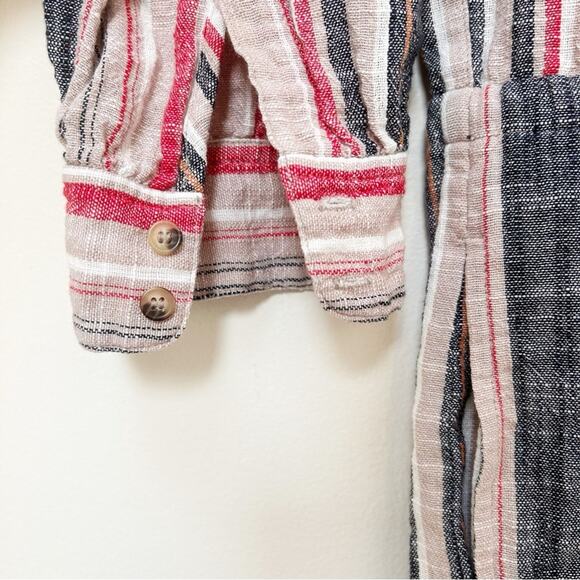 XiRENA Emersyn Striped Long Sleeve Tie Dress Multi Color Neutral Boho Size L - Picture 6 of 12